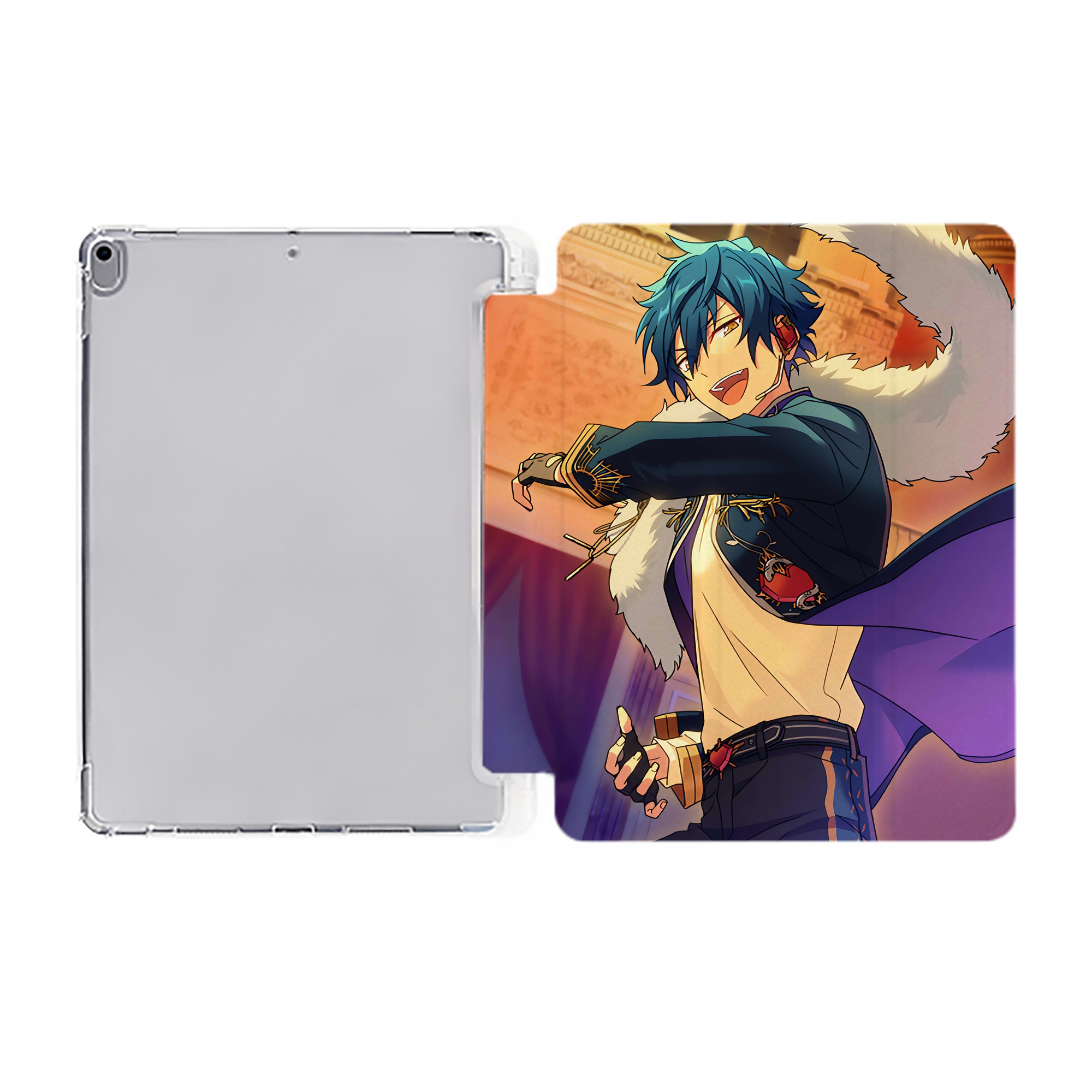 （画像用） あんさんぶるスターズ! Ensemble Stars IPad ケース ペン収納付き 三つ折りスタンド PUレザー×シリコン 対応機種9.5/10.5/10.9インチ